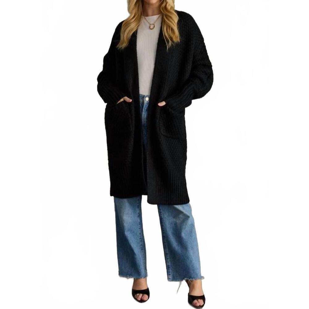 NEW PANACHE APPAREL dale knit cardigan in black